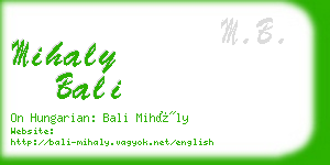 mihaly bali business card